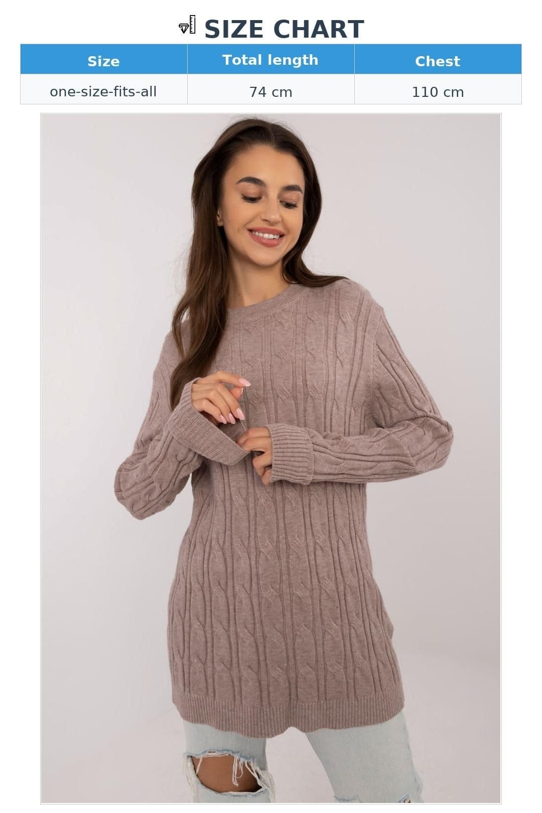 Love Lace Love Lace Women's Textured Viscose Blend Crew Neck Sweater in Taupe - 4