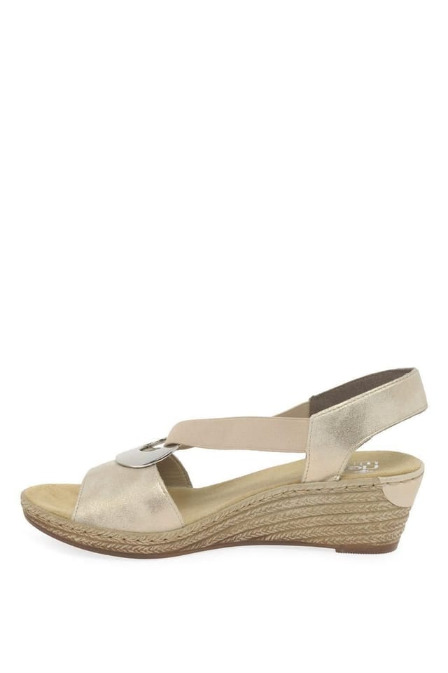 Rieker Rieker Women's 'Alula' Wedge Heel Sandals in Gold - 2