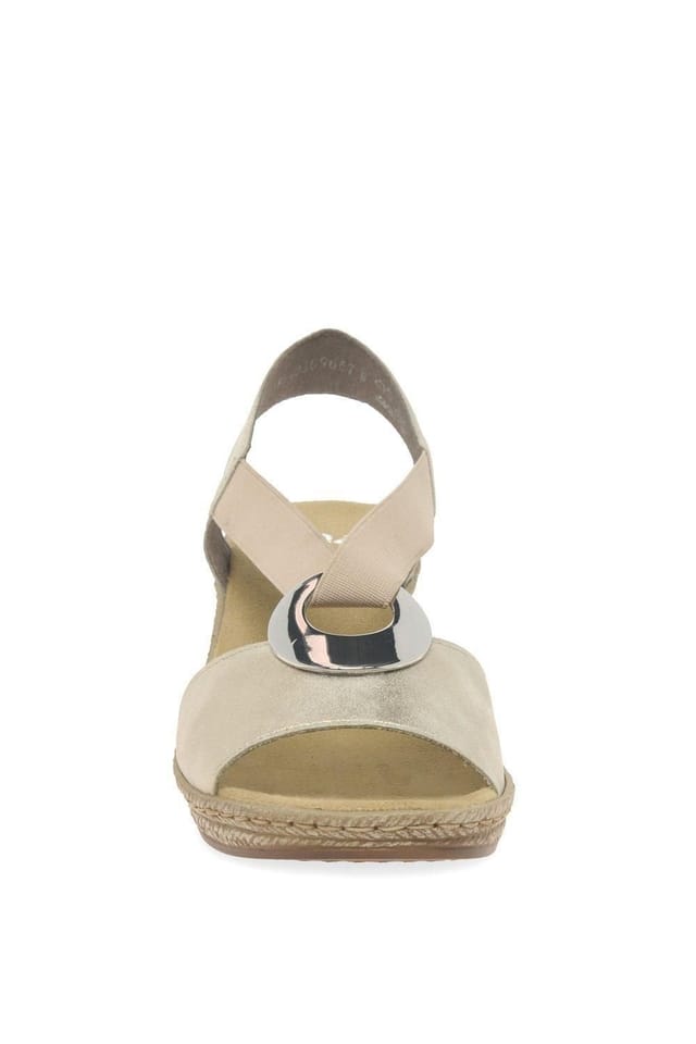 Rieker Rieker Women's 'Alula' Wedge Heel Sandals in Gold - 3