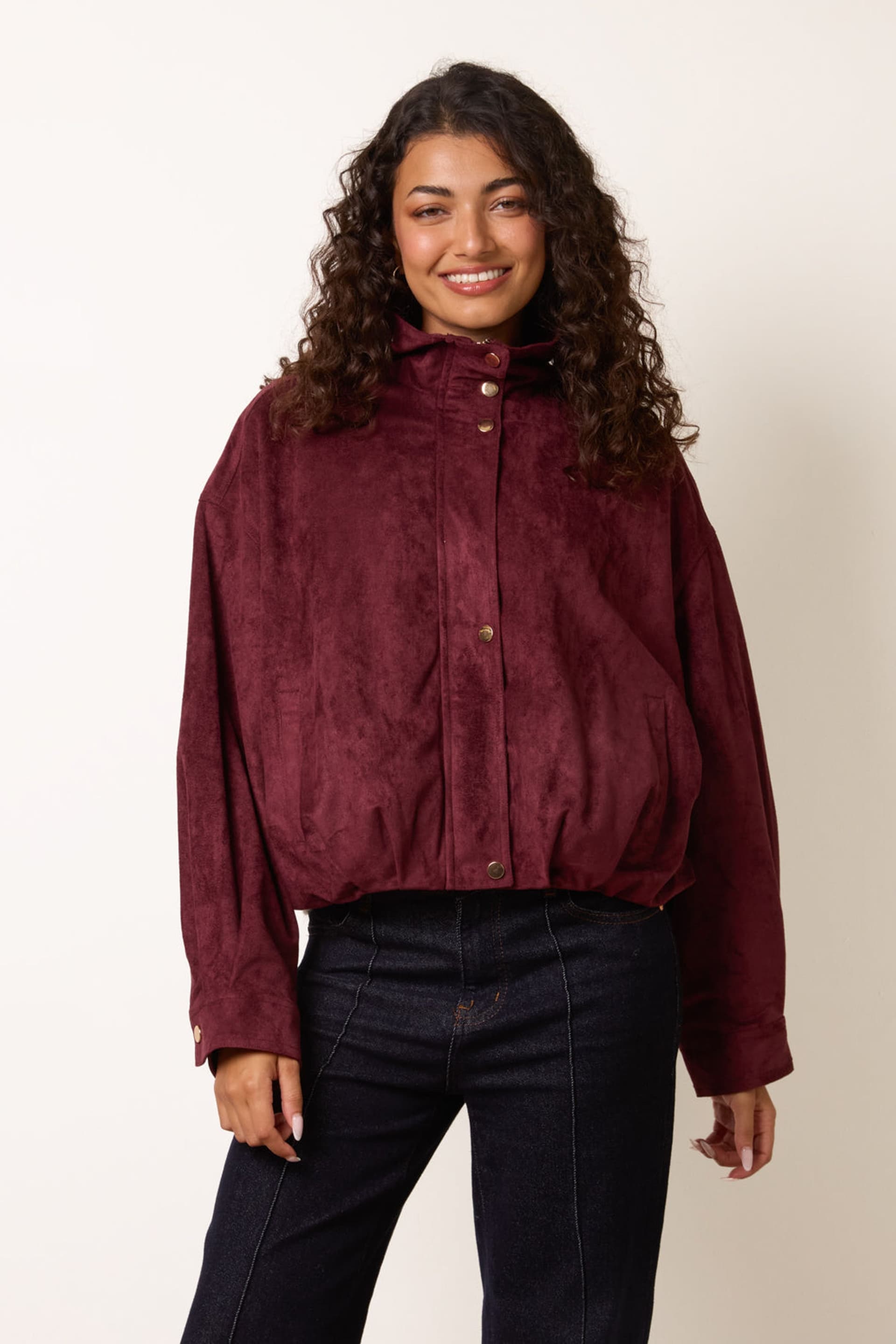 Blue Vanilla Blue Vanilla Women's Dark Red Long Sleeve Turtleneck Jacket