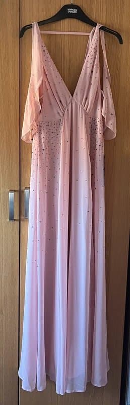 Topshop Pink long dress with sequins