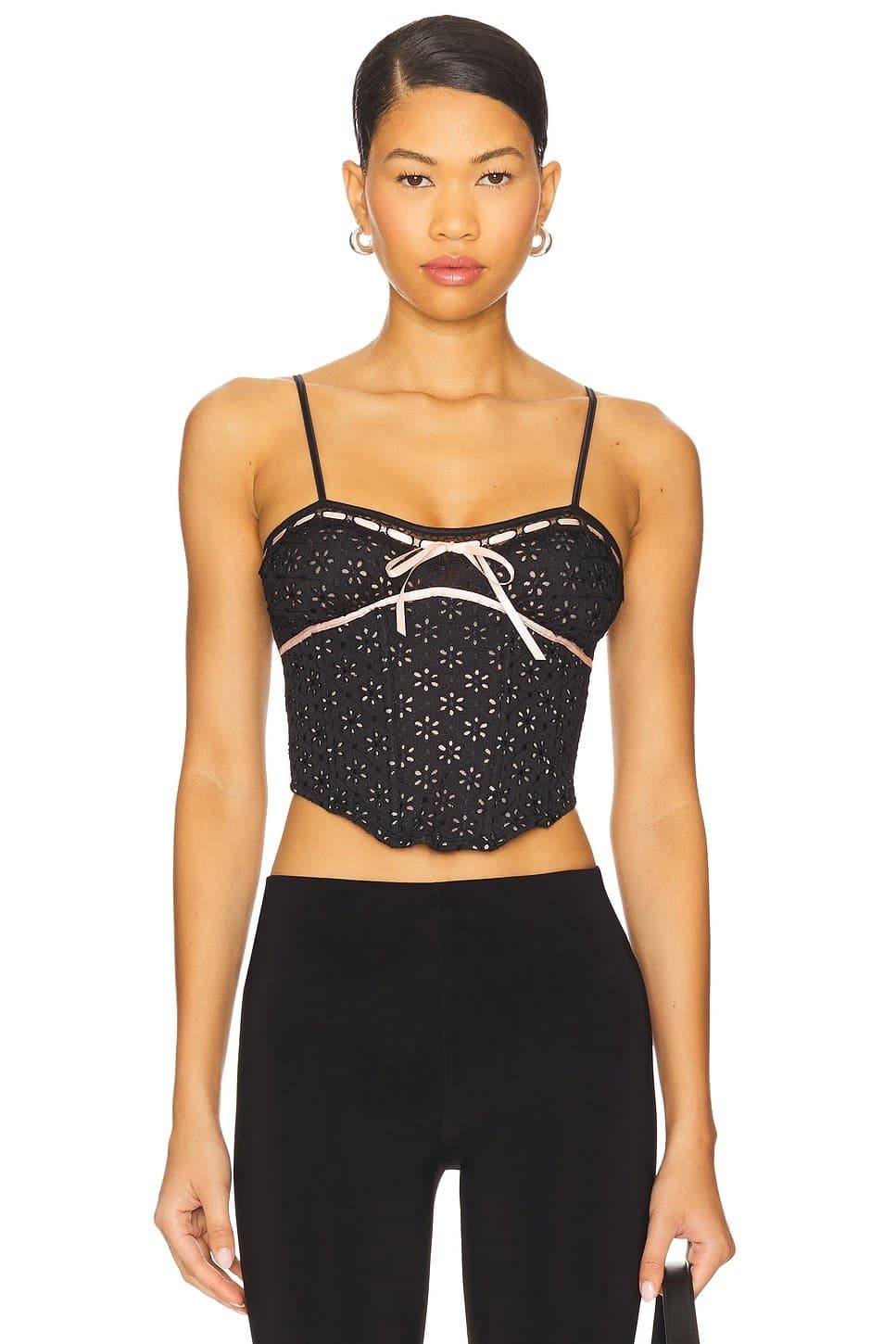 revolve Revolve Black Eyelet Bustier Top