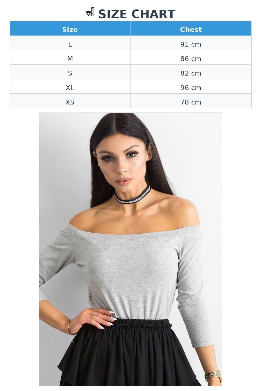 Love Lace Love Lace Women's Spanish Straight Cut Blouse 3/4 Sleeves in Grey - 4