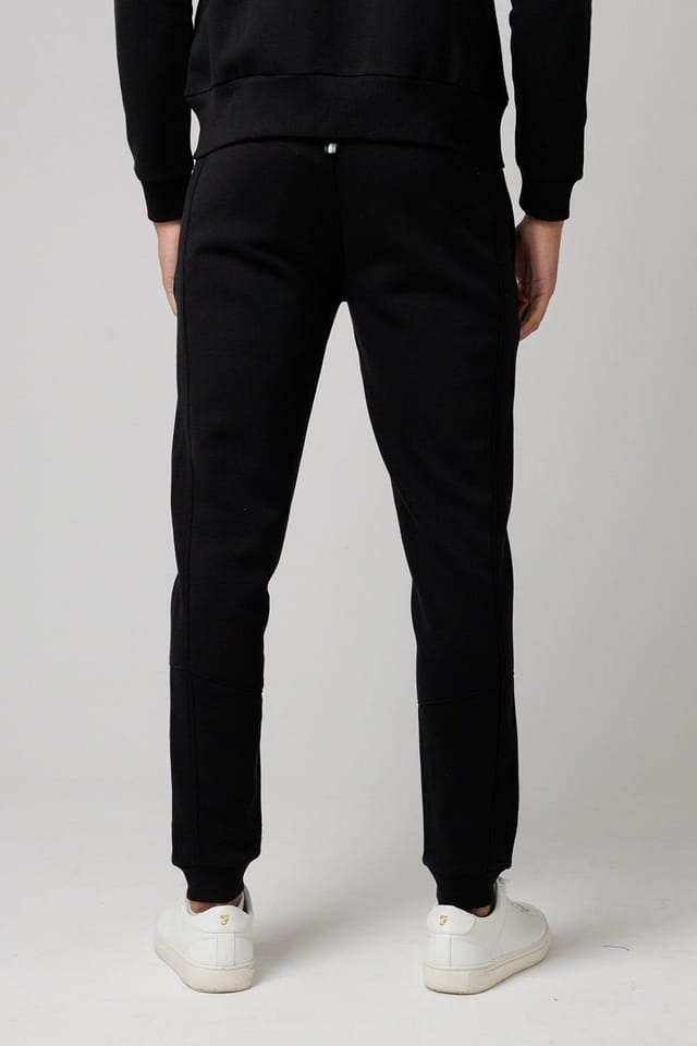 Santa Barbara Polo & Racquet Club Santa Barbara Polo & Racquet Club Men's Cotton Rich Joggers with Zipped Pockets & Drawstring Waist in Black - 2