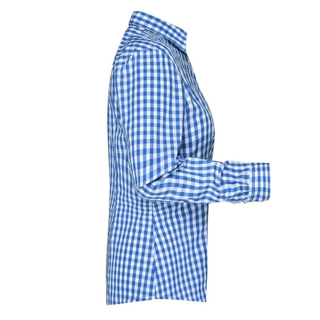 James and Nicholson James and Nicholson Women's Checked Blouse in Mid Blue - 3