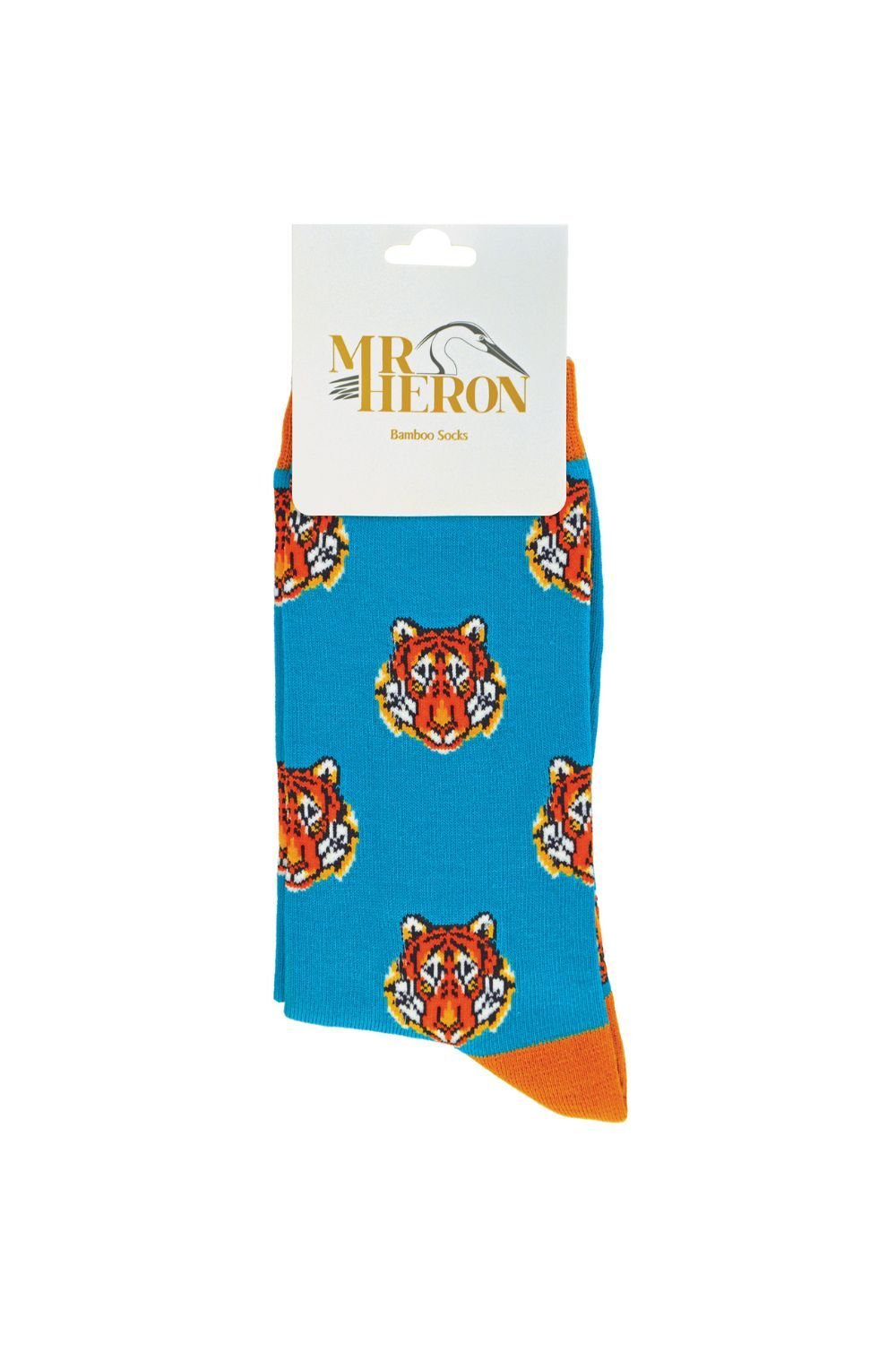 Mr Heron Mr Heron Men's Animal Patterned Soft Breathable Bamboo Novelty Socks in Turquoise - 2