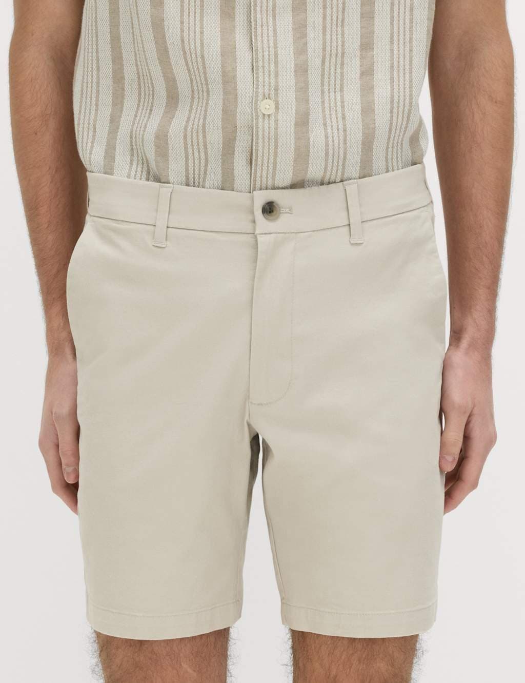 Marks & Spencer M&S Slim Fit Stretch Chino Shorts Medium Beige