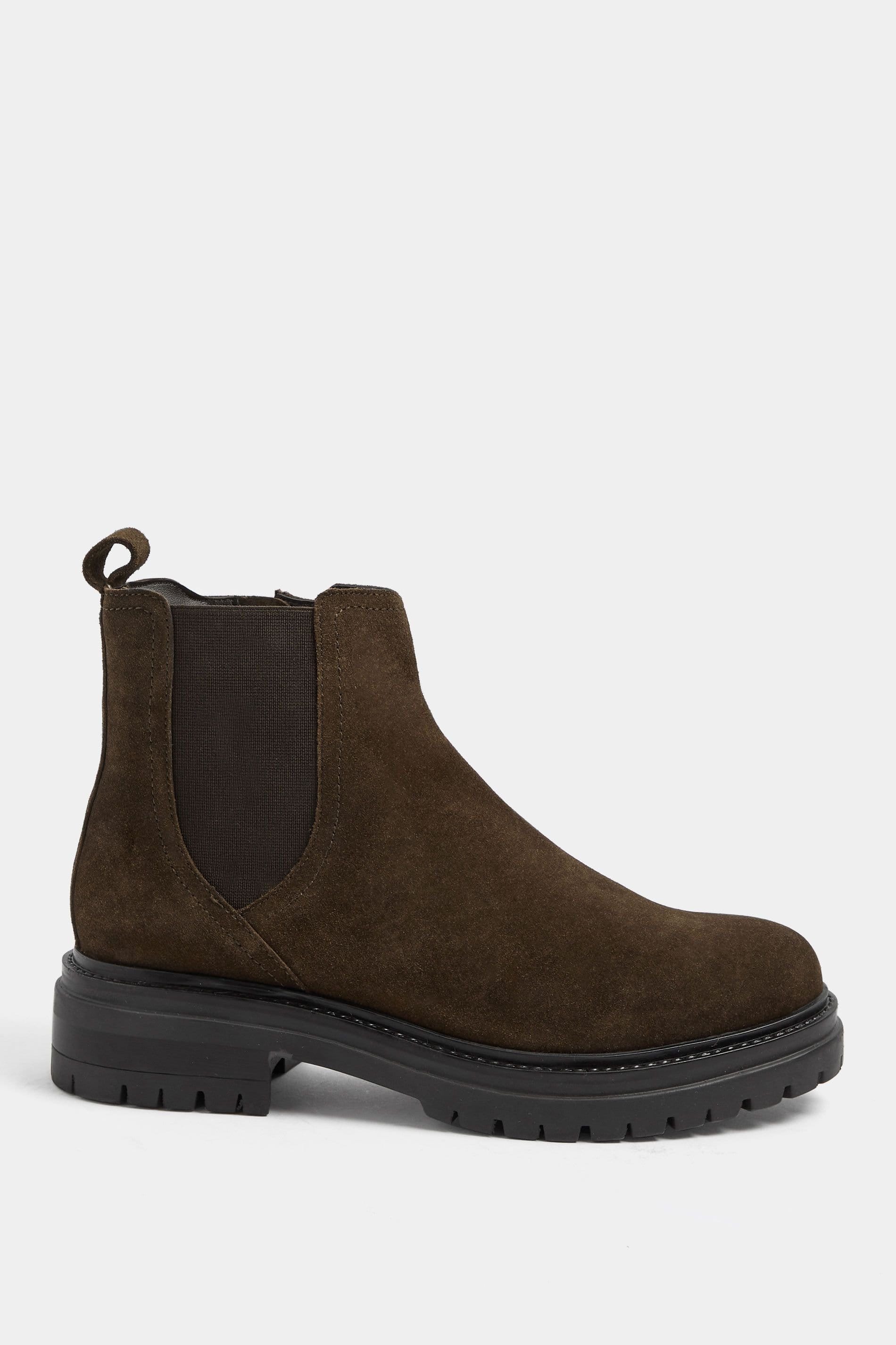 Yours Yours Women's Suede Chelsea Boots In Wide E Fit in Chocolate - 4