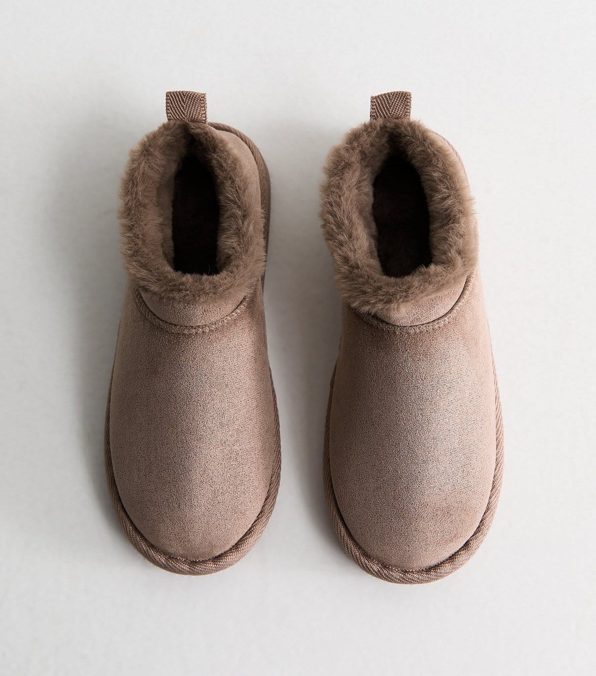 New Look Women's Light Brown Faux Suede Low Boot Slippers Vegan New Look - 1
