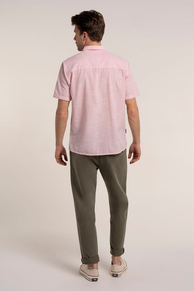 Brakeburn Brakeburn Men's SMEATON SHIRT in Light Pink - 2