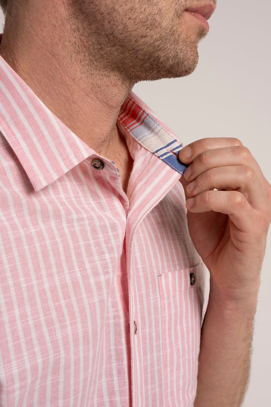 Brakeburn Brakeburn Men's SMEATON SHIRT in Light Pink - 4