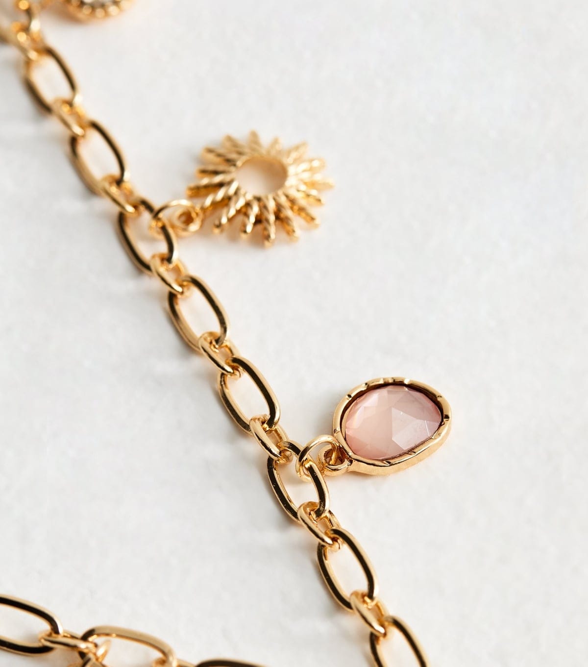 New Look Gold Tone Assorted Charm Chain Necklace New Look - 4