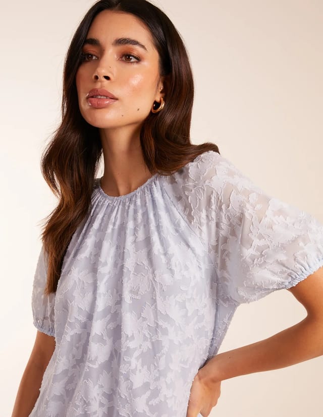 Blue Vanilla Jacquard Smock Mini Dress - 3