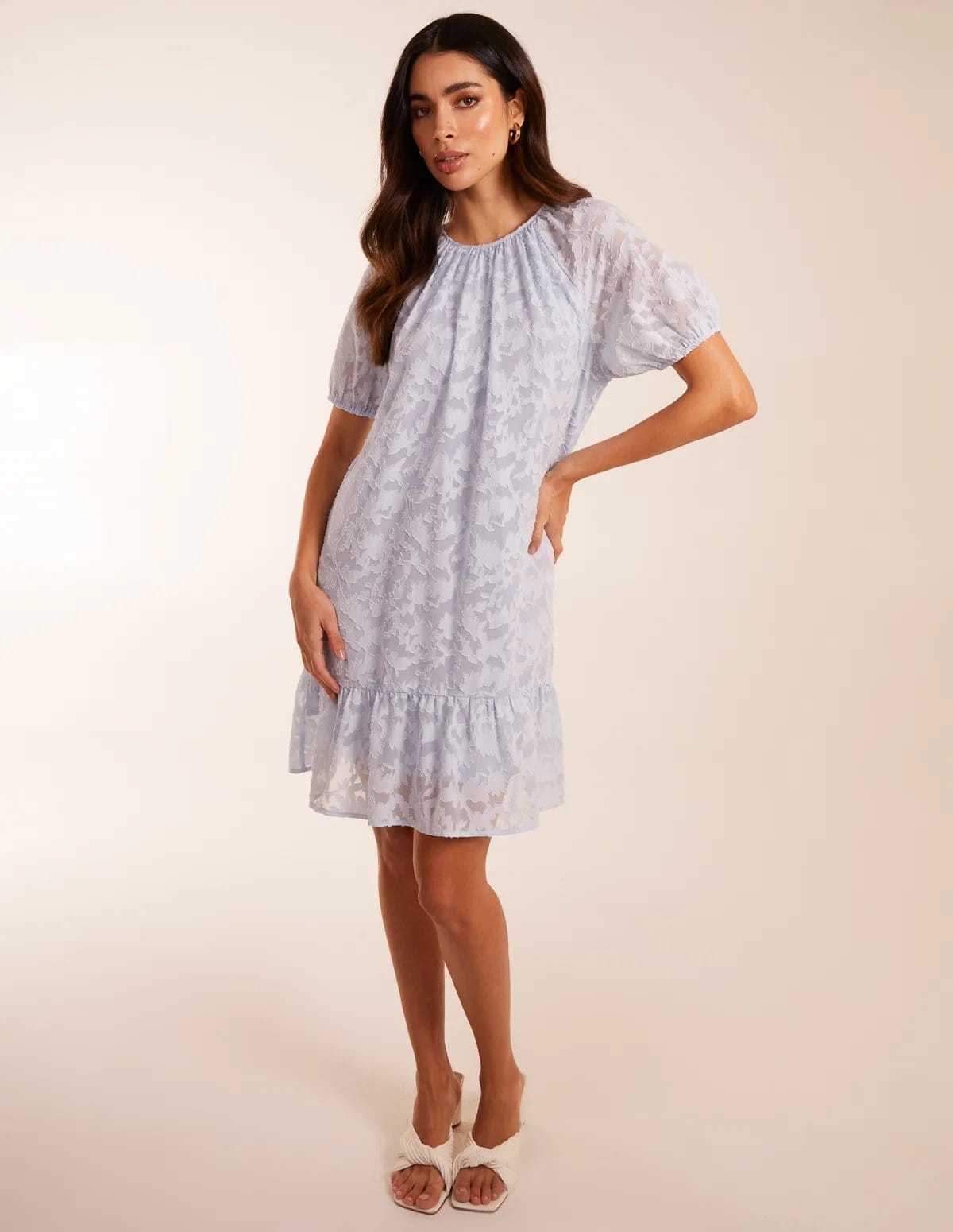 Blue Vanilla Jacquard Smock Mini Dress - 4