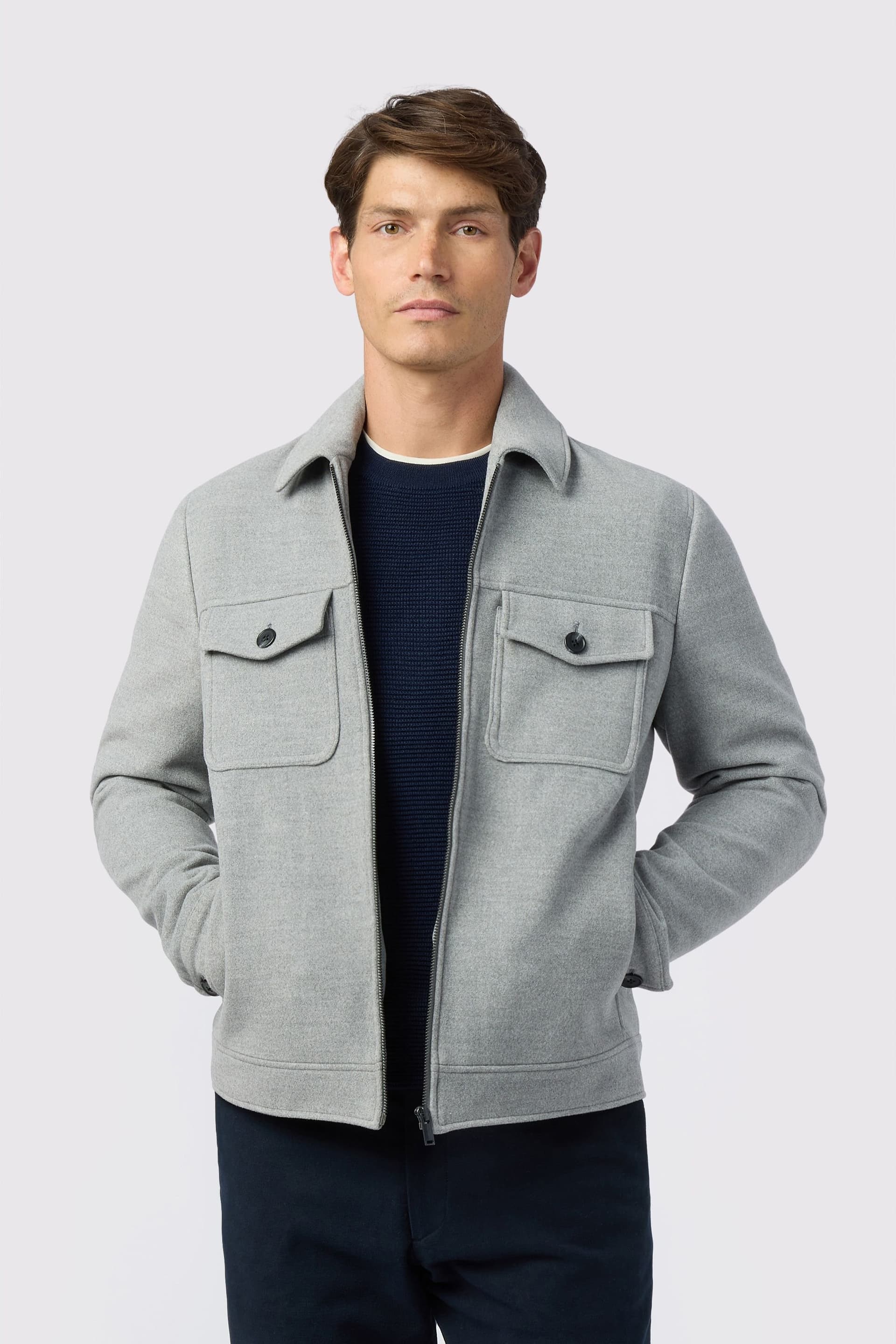 Melka Melka Men's Zip Front Jacket in Grey