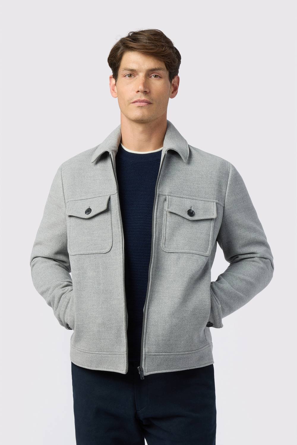 Melka Melka Men's Zip Front Jacket in Grey - 3