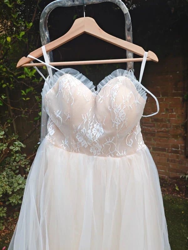 One Luxury Blush Tulle Couture Evening Gown | Handcrafted Lace Corset Dress UK 8–14