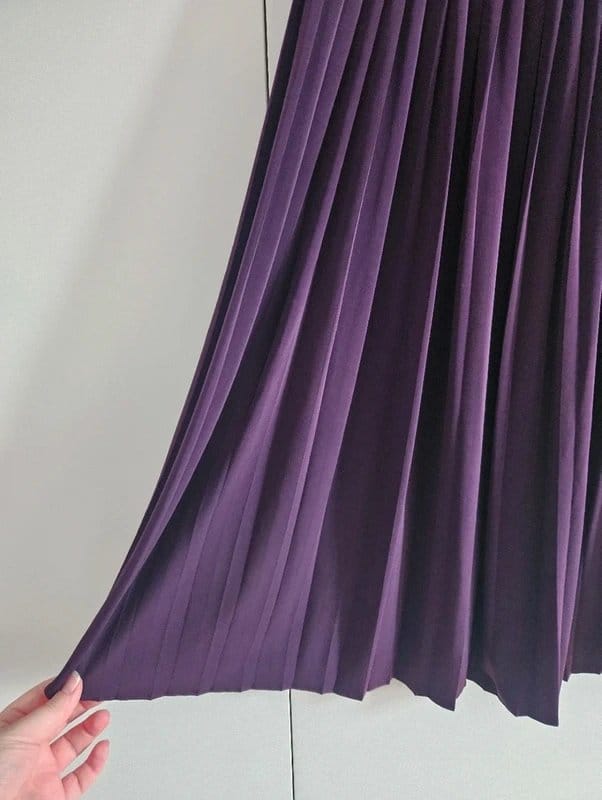 ASOS ASOS dark purple plum dress with lace and pleated skirt - size 12 - 1