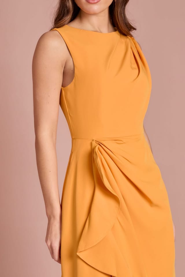 Coast Coast Women's Crepe Ruffle Dress With Low Back in Orange - 2