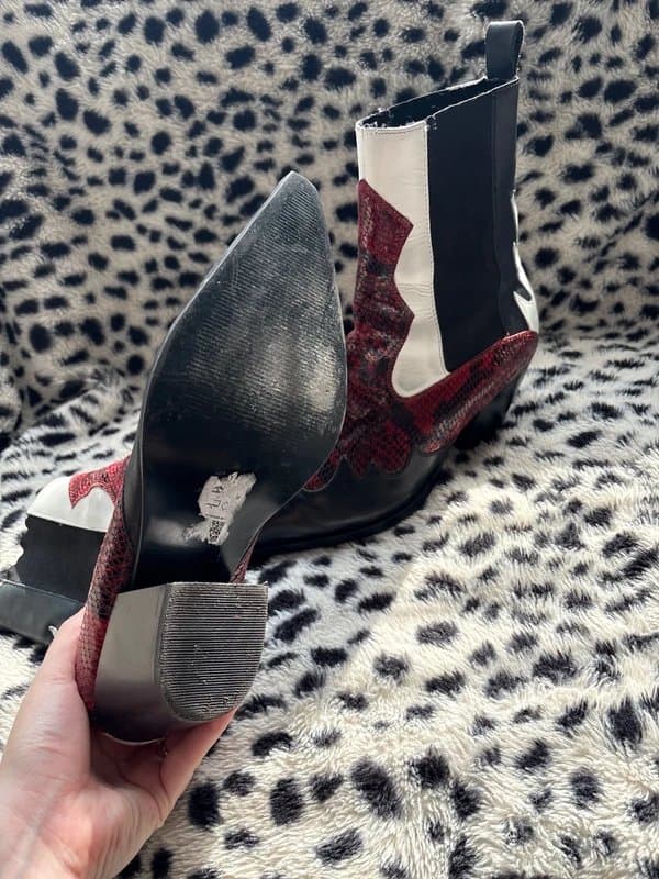 ASOS Asos Leather Western Cowboy Boots Red UK 7
