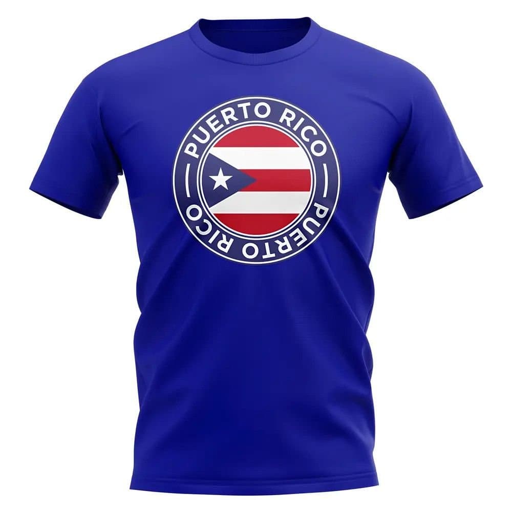Puerto Rico Puerto Rico Men's Mens Football Badge T-Shirt Royal in Blue