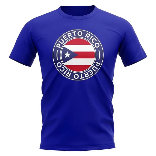 Puerto Rico Puerto Rico Men's Mens Football Badge T-Shirt Royal in Blue - 2