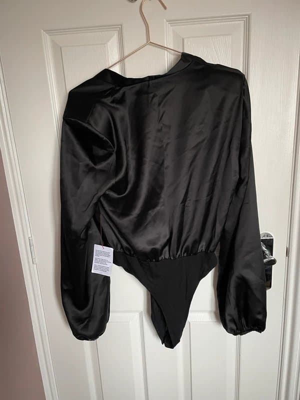 ASOS Black Satin Bodysuit - ASOS