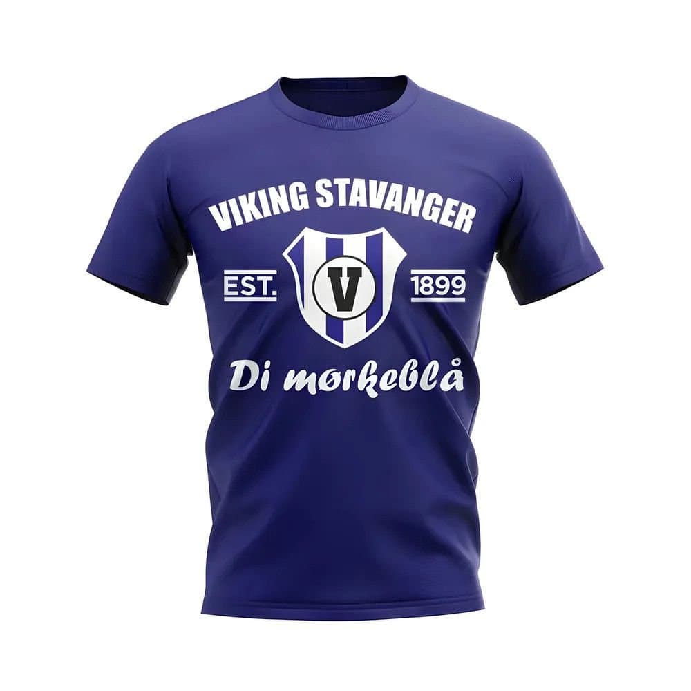 Viking Stravanger Viking Stravanger Men's Personalised Viking Stavanger Established Football T-Shirt in Navy