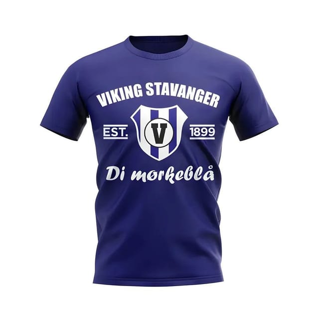 Viking Stravanger Viking Stravanger Men's Personalised Viking Stavanger Established Football T-Shirt in Navy - 2