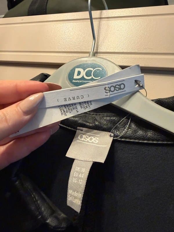 ASOS BNWT black faux leather shirt dress