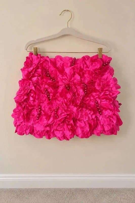ASOS ASOS Luxe Pink Floral Ruffle Mini Skirt