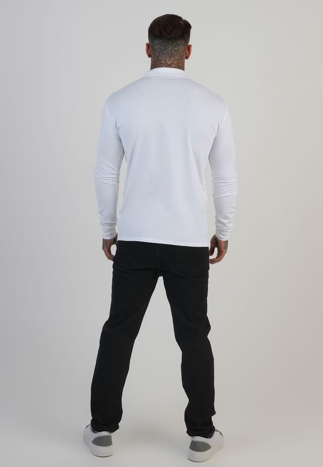 SikSilk SikSilk Men's LS Revere Polo in White - 3