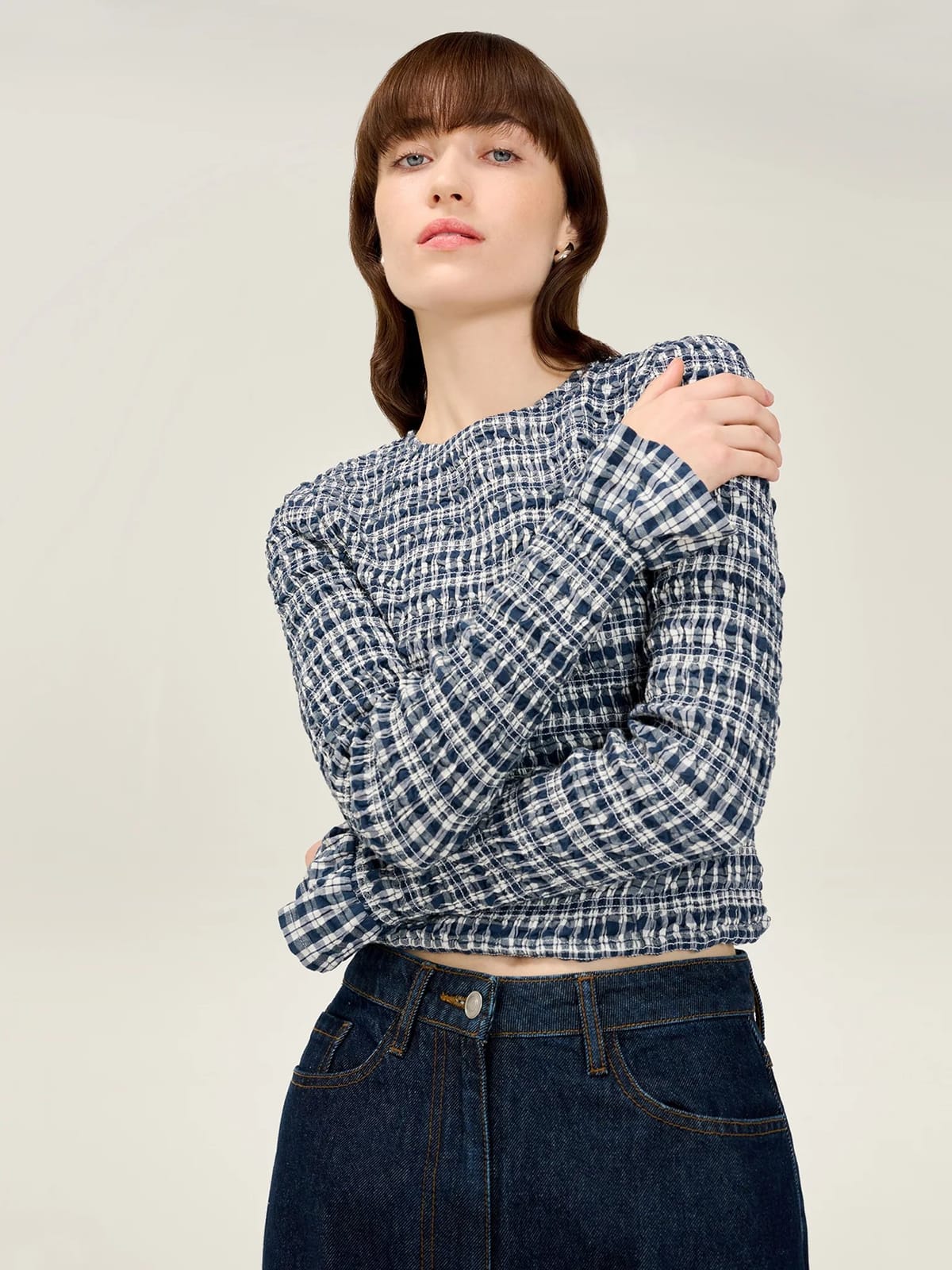 OMNES Gianna Check Top - 1