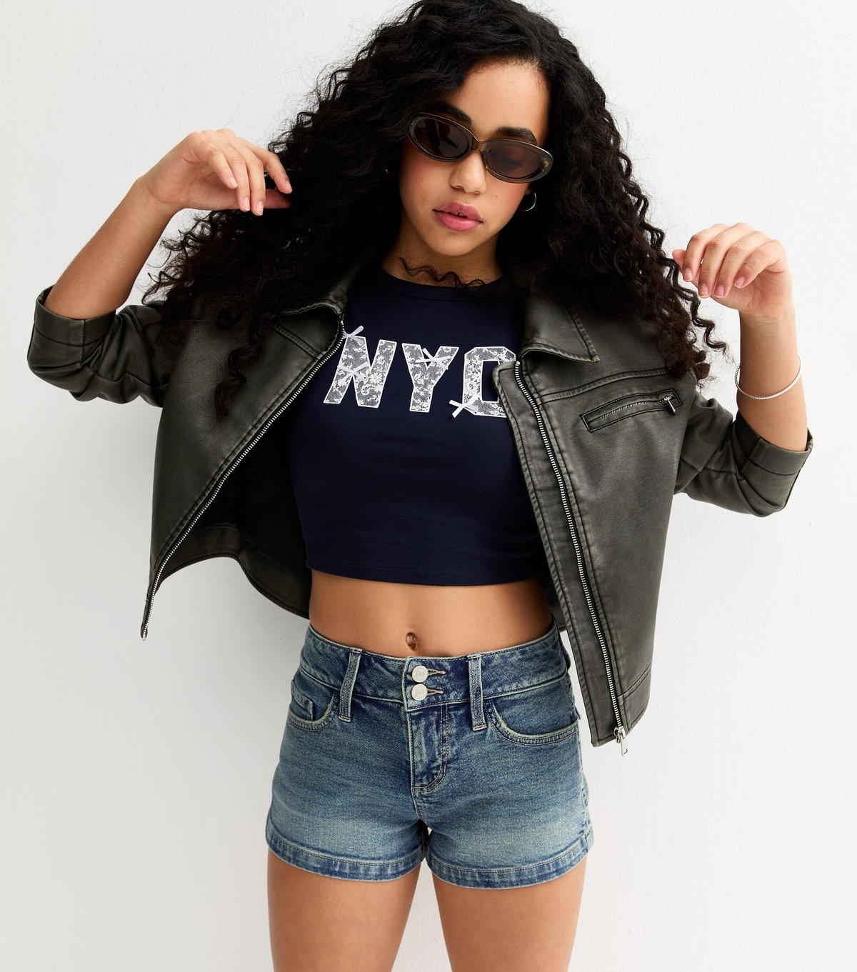 New Look Girls' Dark Blue Denim Shorts New Look - 2