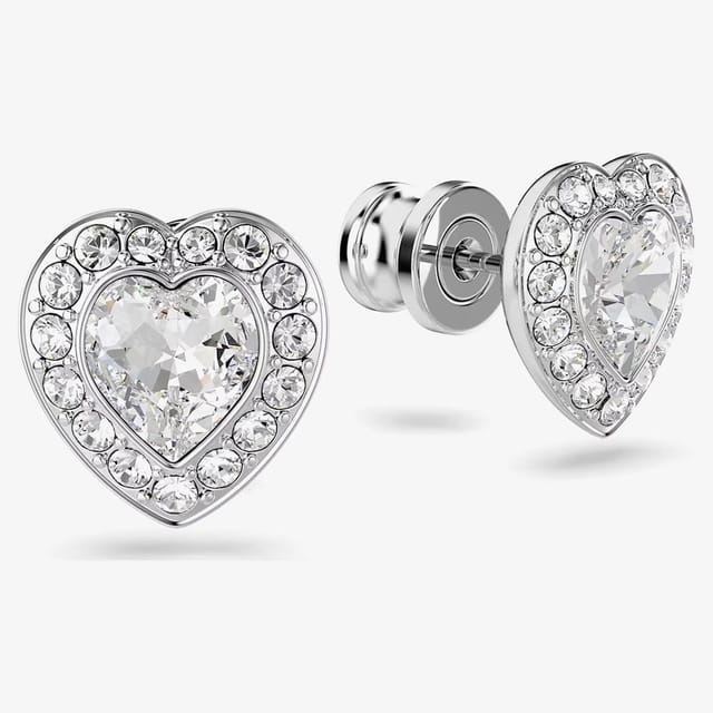 Swarovski Swarovski Women's Ariana Grande X Capsule White Crystal Heart Stud Earrings 5720859 in Silver - 3