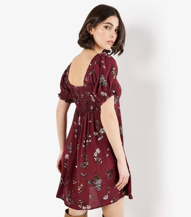 Apricot Women's Plum Floral Print Mini Tea Dress Apricot New Look - 3