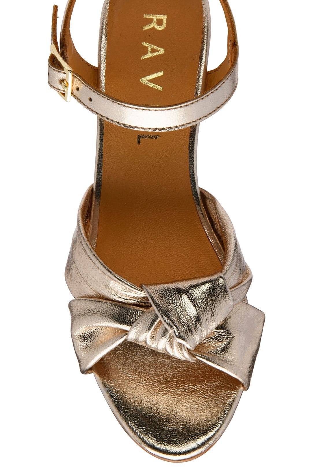 Ravel Ravel Women's Gold Leather 'Balne' Heeled Sandals - 4