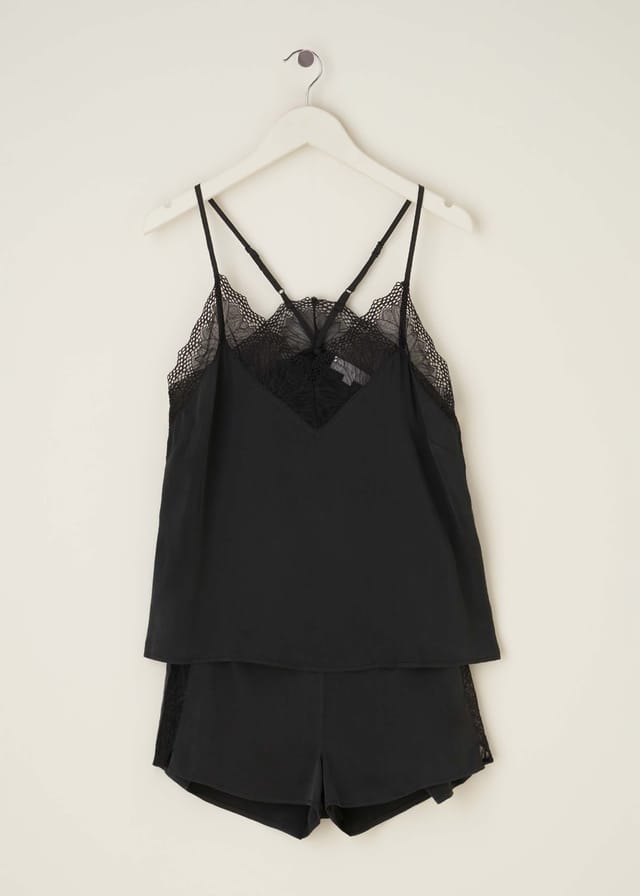 Truly Truly Women's Isabel Silk Cami & Shorts Set in Black - 2
