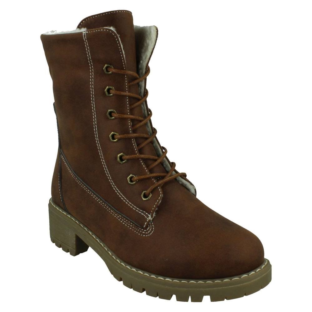 Down To Earth Down To Earth Women's Lace-Up Ankle Boots in Brown - 2