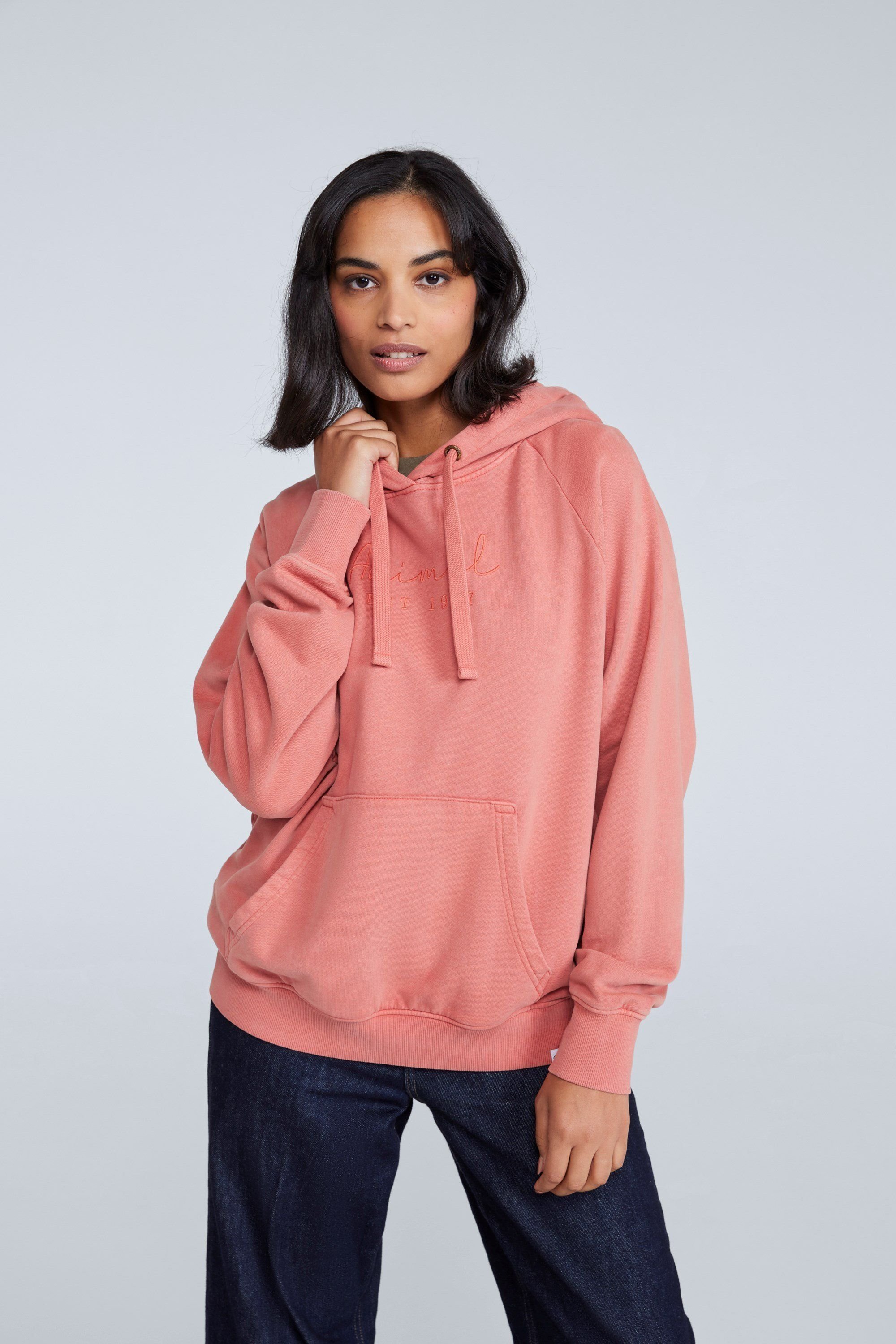 Animal Animal Women's 'Kaya' Soft Cotton Graphic Hoodie Adjustable Lightweight Sweatshirt in Terracotta - 2