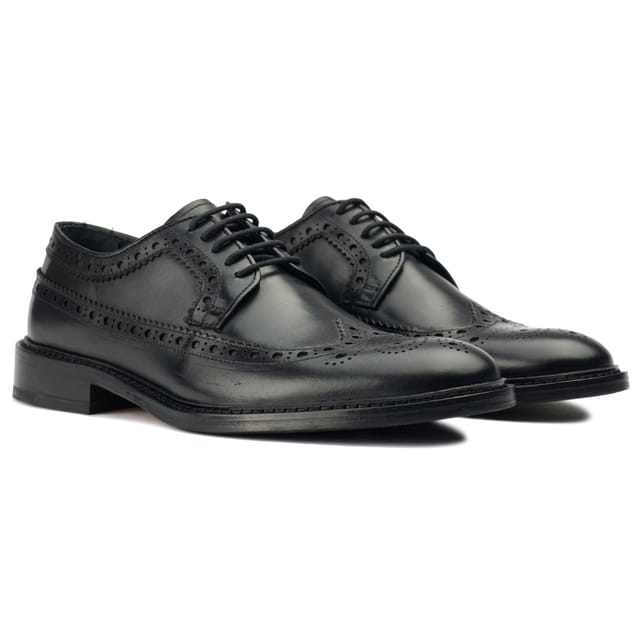 SOLE SOLE Men's Etham Brogue Shoes in Black - 2