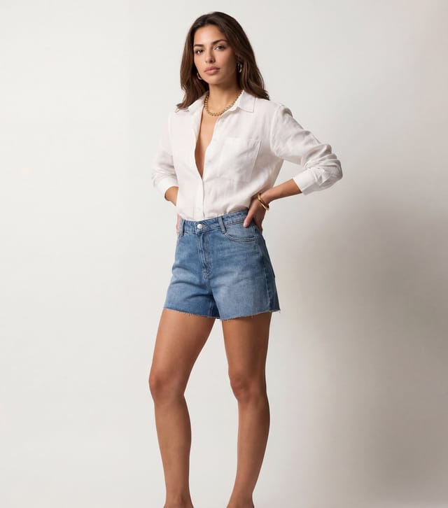 Urban Bliss Women's Blue Raw Hem Mom Shorts Urban Bliss New Look - 2