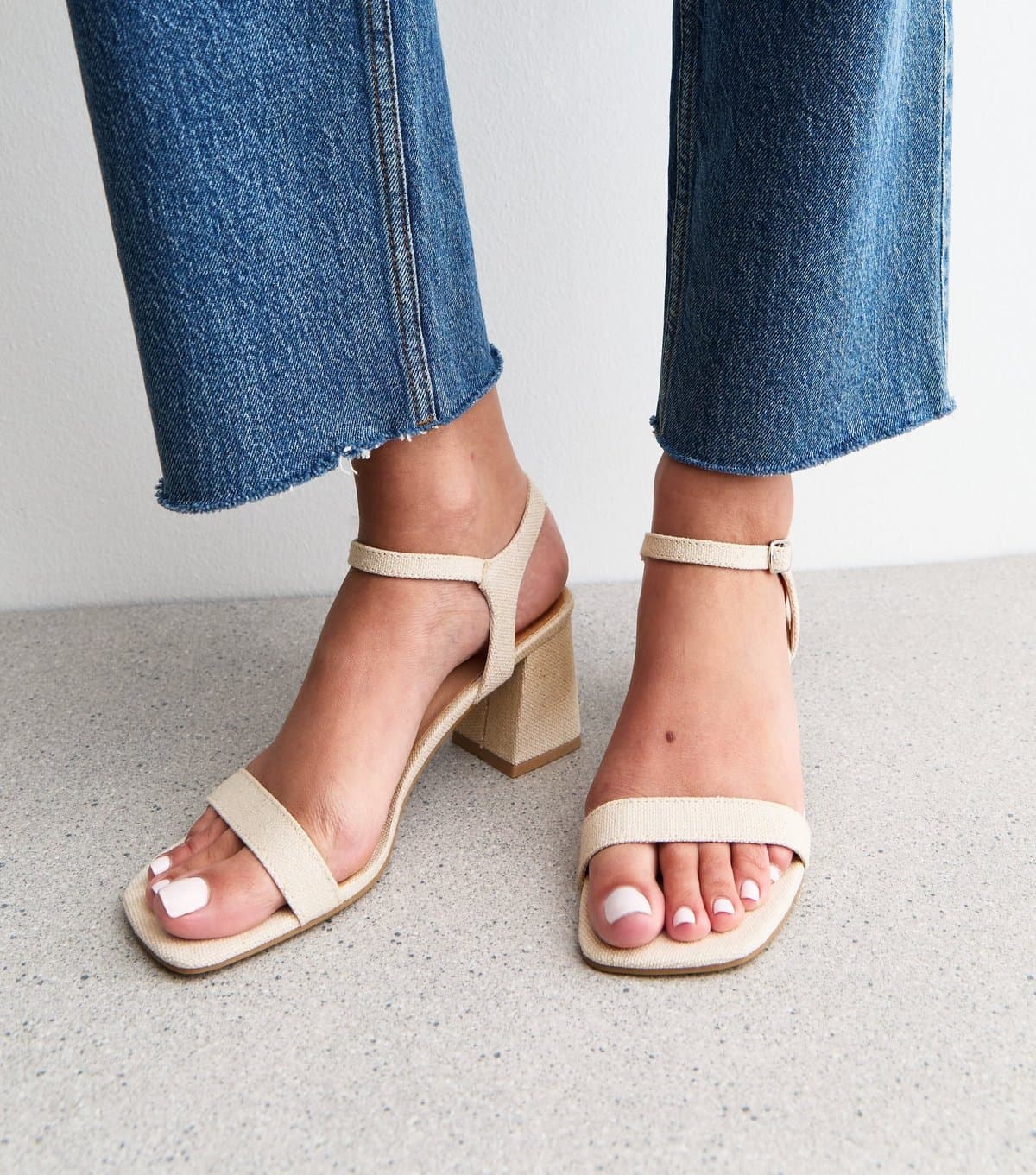 New Look New Look Cream Angular Block Heel Sandals
