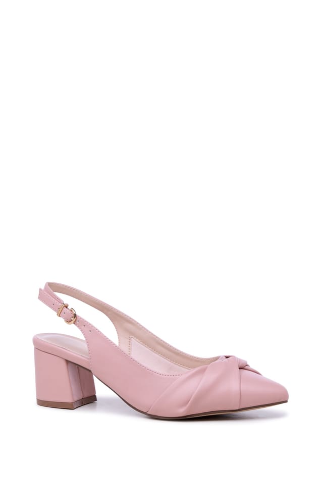 Paradox London Paradox London Women's Giverny' Wide Fit Slingback Court Shoes in Dusty Pink - 2