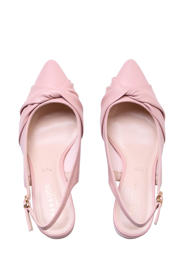 Paradox London Paradox London Women's Giverny' Wide Fit Slingback Court Shoes in Dusty Pink - 3