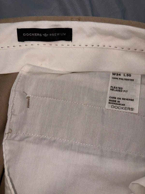 Dockers Dockers Premium Men's Pleated Dress Pants Beige Relaxed Fit Polyester