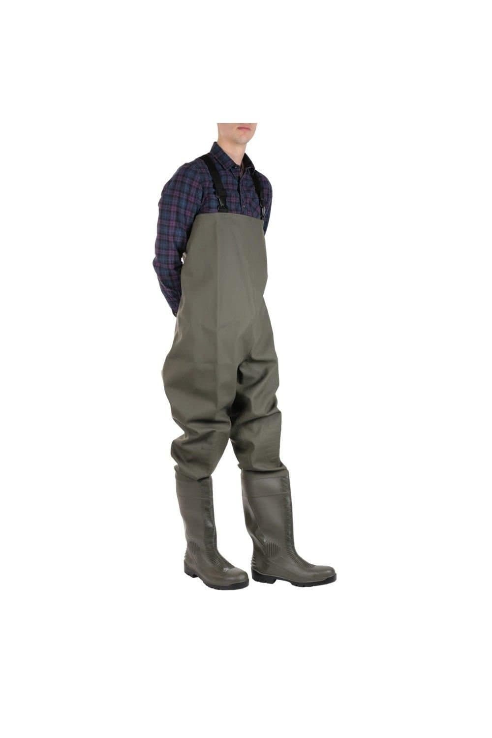 Amblers Amblers Men's Tyne Chest Safety Wader Wellingtons in Green
