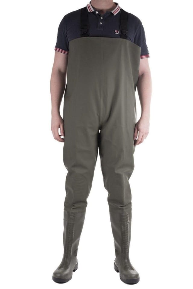 Amblers Amblers Men's Tyne Chest Safety Wader Wellingtons in Green - 2