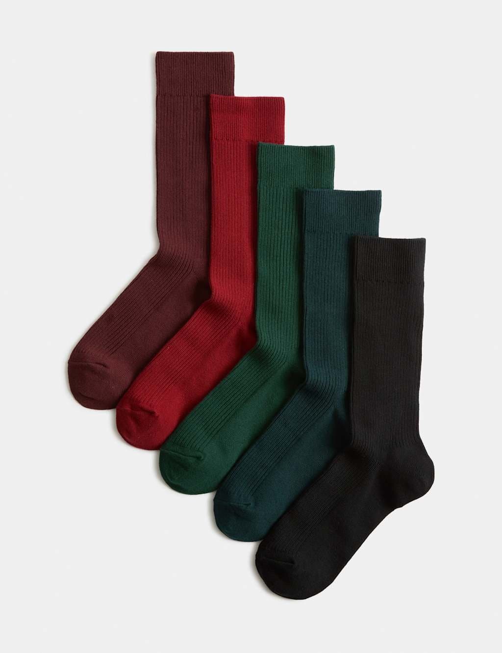 Marks & Spencer M&S 5 Pack Cotton Rich Casual Socks Multi