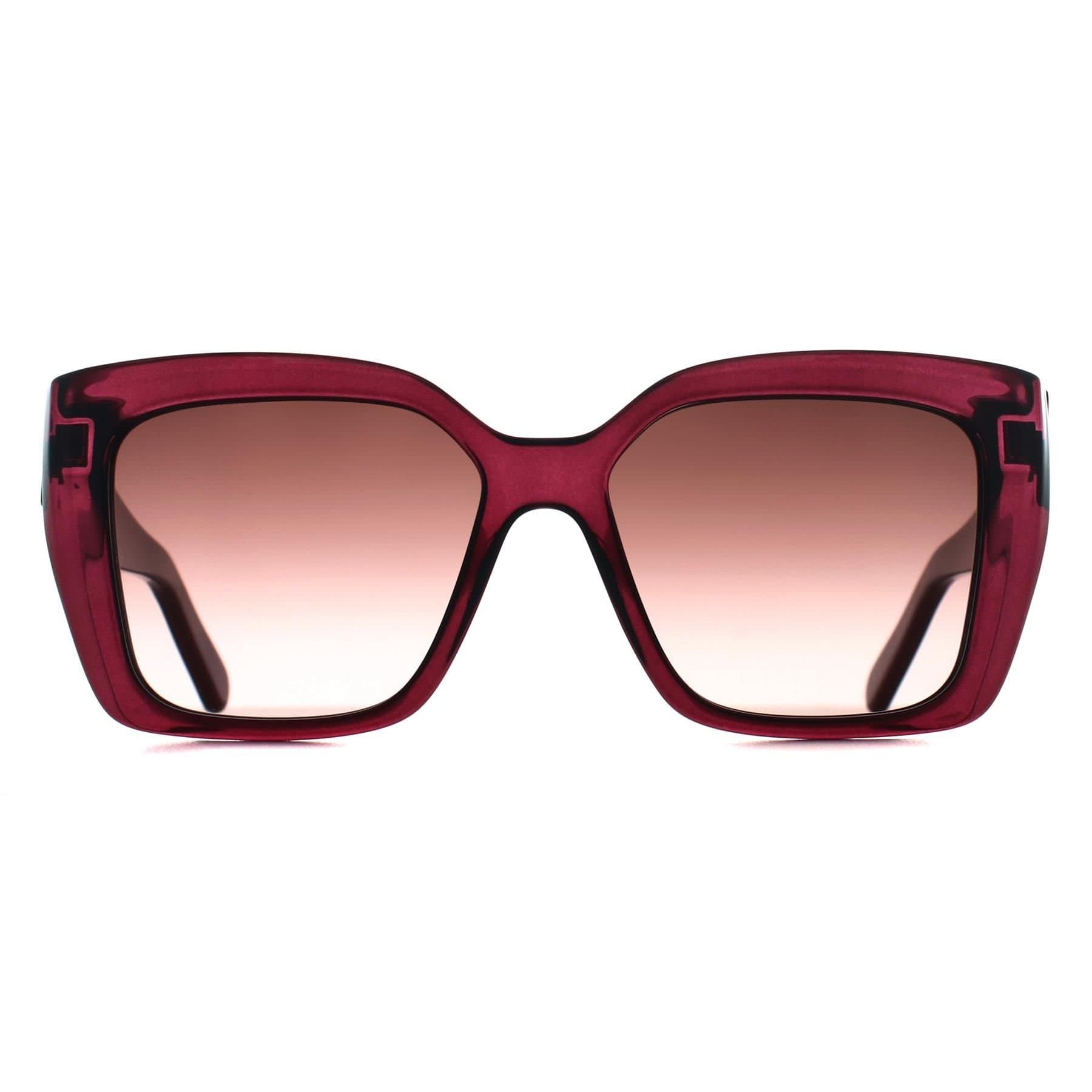 Salvatore Ferragamo Salvatore Ferragamo Women's Square Transparent Cyclamen Brown Gradient SF1042S in Pink